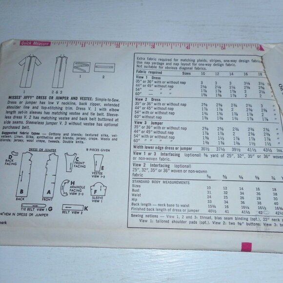 Vintage 1960s Simplicity Size 10 6121 jumper dress - Picture 2 of 2